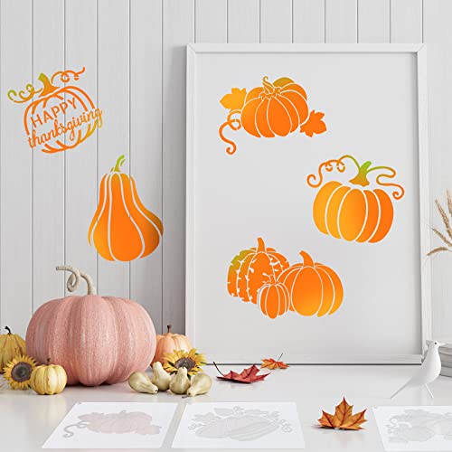 Tinlade 20 Pcs Fall Leaf Stencils Reusable Plastic Templates Leaf, Pumpkin - style: Pumpkin