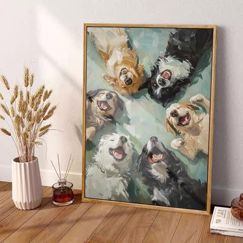 Happy Dogs Diamond Art Kits for Adults,Funny Animal Diamond Painting - color: DP03652
