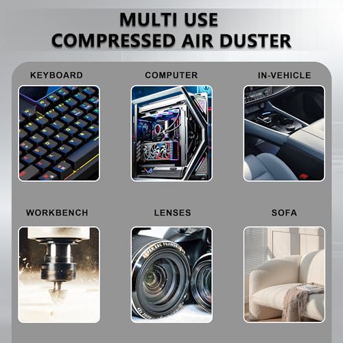 SDFM Compressed Air Duster - 3-Gear Adjustable Rechargeable Air Duster - color: Max-black