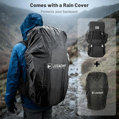 Jueachy 50L Internal Frame Hiking Backpack: Waterproof With Rain Cover