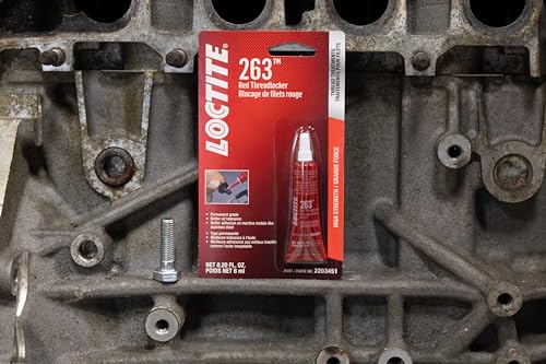 LOCTITE 263 Automotive Threadlocker Red – High Strength Thread Lock, General Purpose Applications, Oil Tolerant, Fluorescent - 6 ml, 1 Pack - size: 6 ml, 1 Pack, style: 6-ml