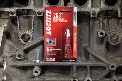 LOCTITE 263 Automotive Threadlocker Red – High Strength Thread Lock, General Purpose Applications, Oil Tolerant, Fluorescent - 6 ml, 1 Pack - size: 6 ml, 1 Pack, style: 6-ml