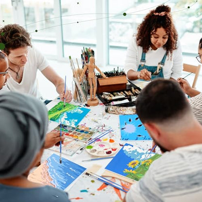 Nezyo 12 Sets Scenery Paint by Numbers Adults with Frame, 8x8 Inch Kit - style: Scenery