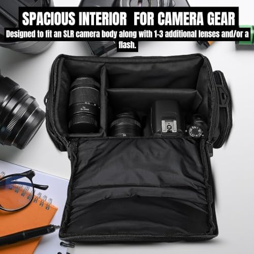 Large Padded Camera Bag with Shoulder Strap – DSLR & Mirrorless Camera Carrying Bag, Lightweight Protective Crossbody Camera Bag - size: Large