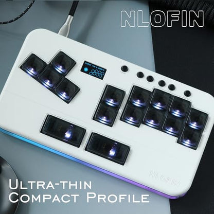 Leverless Arcade Stick Mini Keypad All-Button Arcade Controller (White) - color: White