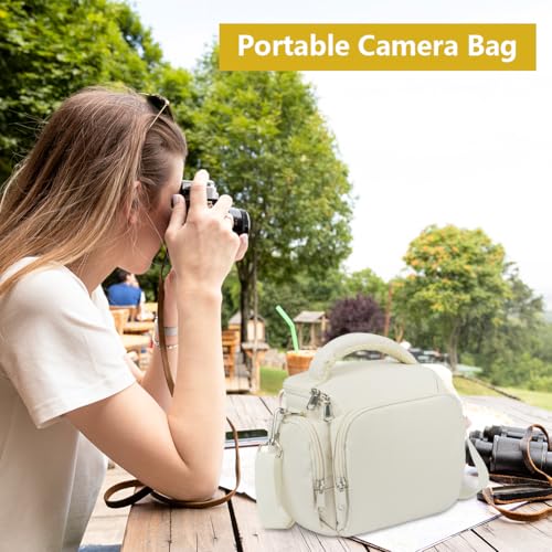Ainiv DSLR Camera Bag, Large Waterproof Anti-Shock SLR Camera Case, Beige - color: Beige