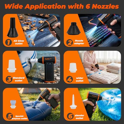10000mAh Electric Cordless 150000RPM Air Duster with Vacuum for PC Keyboard
