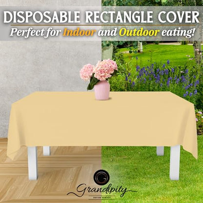 Grandipity Plastic Table Cloth Disposable 12 Pack 54” x 108” Rectangle - color: Ivory, size: 54in. x 108in. Rectangle