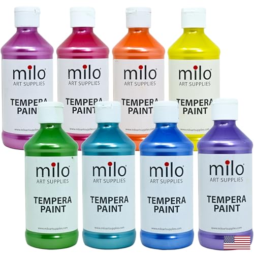 milo Sparkle Pearlescent Washable Tempera Paint, 8 Colors, 8 oz Bottles - style: Sparkle Pearlescent 8 x 8 oz Bottles