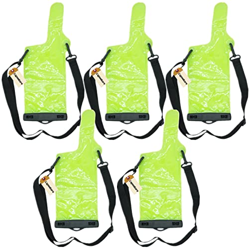Lsgoodcare 5Pcs Portable Two Way Radio Waterproof Rainproof Bag Case Pouch Compatible with Motorola Kenwood Midland UV-3R UV-5R PX-888 Walkie Talkie Radio,5 Inch x 13.8 Inch, Green - color: green-5ps
