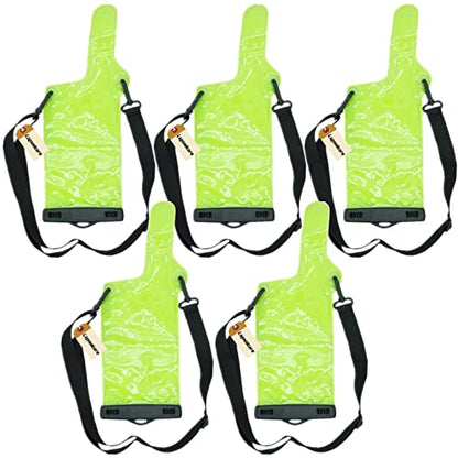 Lsgoodcare 5Pcs Portable Two Way Radio Waterproof Rainproof Bag Case Pouch Compatible with Motorola Kenwood Midland UV-3R UV-5R PX-888 Walkie Talkie Radio,5 Inch x 13.8 Inch, Green - color: green-5ps