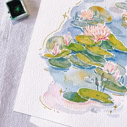 50 Sheets Watercolor Paper Bulk 5 x 7 Inch Cold Press Thick Water Colour Paper Cotton White Art Paper for Kids Students Artists Drawing Paint