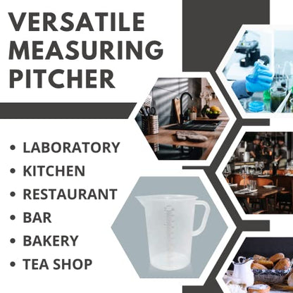 Plastic Graduated Measuring and Mixing Pitcher - 2000ml Plastic Graduated Measuring Pitcher - Large Cylinder Graduated Measuring Container with Handle and Pour Spout - 2 Liter - size: 2 Liter