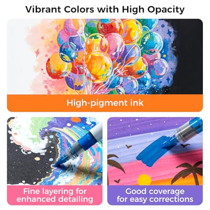 Ohuhu Acrylic Paint Markers Brush Tip 48 Pack Opaque Acrylic Markers-Nahuku