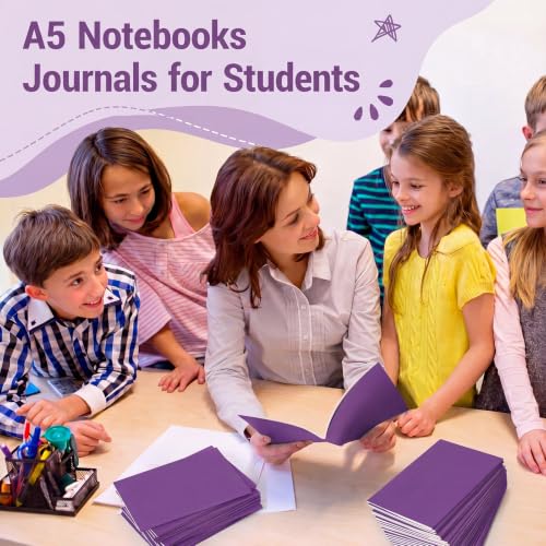 Mimorou 100 Pcs A5 Journals Notebooks Bulk,Purple,Lined - color: Purple, style: Lined