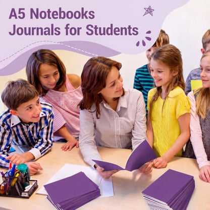 Mimorou 100 Pcs A5 Journals Notebooks Bulk,Purple,Lined - color: Purple, style: Lined