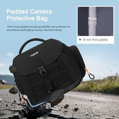 MOSISO Camera Case Bag Photography Shoulder Messenger Waist Bag, Black