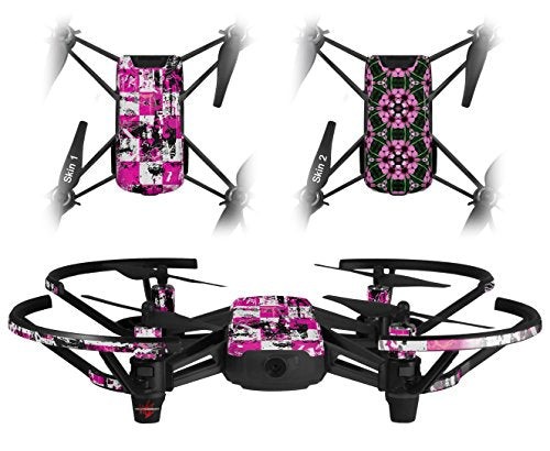 Skin Decal Wrap 2 Pack Compatible with DJI Ryze Tello Pink Graffiti Drone NOT Included