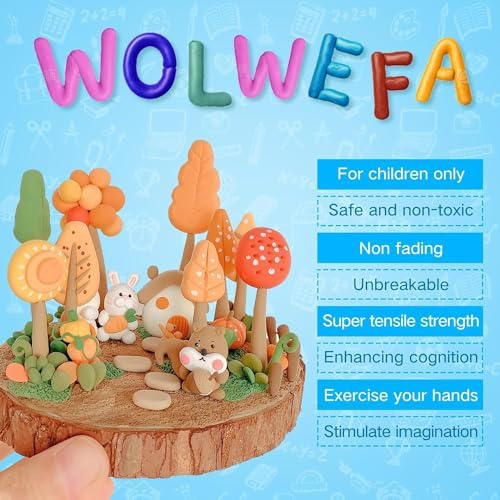 Black Air Dry Clay Wolwefa 72 Packs Air Dry Foam Clay, Moldable Super Light Clay Perfect for Arts, Crafts, Classroom Teaching - color: Black