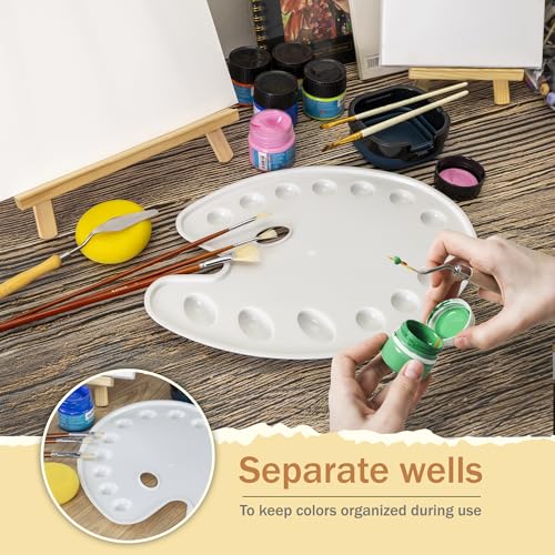 DUGATO 14-Well Oval Paint Palette, 2-Pack Mixing Tray, 14 x 10.5 in - color: Oval