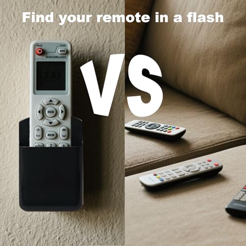 2Pcs Remote Wall Mount, Adhesive Remote Control Holder for AC TV, Wall Remote Control Holder for Office Storage (1 Black & 1 White) - color: Black&White