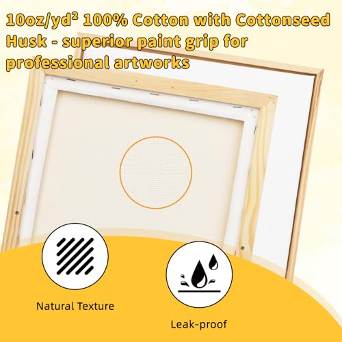 4 Pack 11 x 14 inch Floater Frame Canvas –Gallery Wrapped Canvas Set - color: Light Brown, size: 4pk-11x14 in