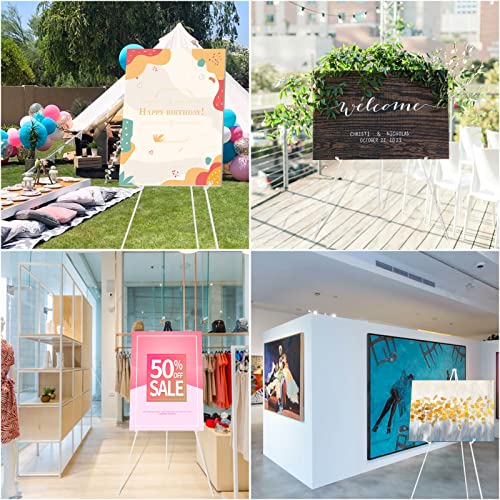 DANMO Easel Stand for Wedding Sign Poster 63'' Instant Display Floor Adjustable Metal Art Easel White - style: White