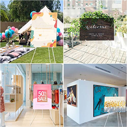 DANMO Easel Stand for Wedding Sign Poster 63'' Instant Display Floor Adjustable Metal Art Easel White - style: White