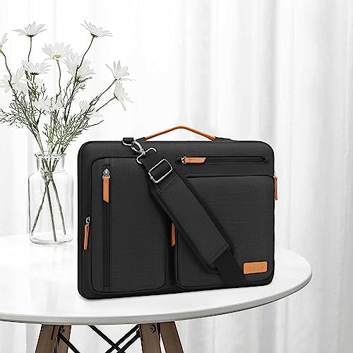 MOSISO 360 Protective Laptop Shoulder Bag, 15-16 inch Computer Bags - color: Black, size: 16 inch