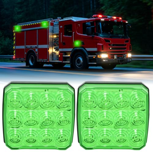 Nilight Magnetic Strobe Lights 2PCS Green 12 LED Rechargeable Warning - color: 12LED 18Modes Green