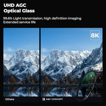 K&F CONCEPT 55mm MCUV Lens Protection Filter High Definition Optical Glass - size: 55mm