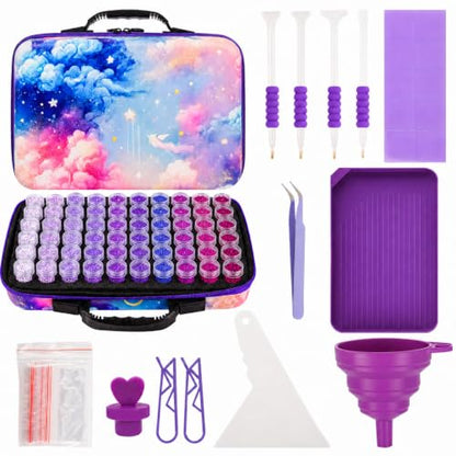 MERATIA Diamond Art Storage Organizer, 60 Jars with Accessories - color: Celestial Journey-60 Slots