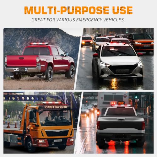 XRIDONSEN 28.4" 80 LED Roof Emergency Lights Red White Strobe Light Bar - color: Red/White/Red/White