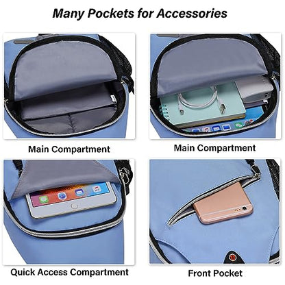 MOSISO Small Sling Bag for Men, Crossbody Shoulder Chest Daypack Bag - color: Airy Blue