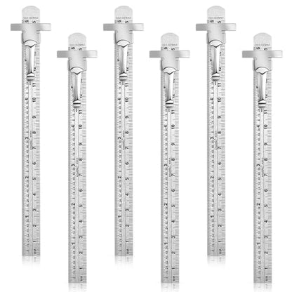 6 Pc Pocket Ruler with Detachable Clip,Precision Pocket Ruler 6 Inch 15 cm