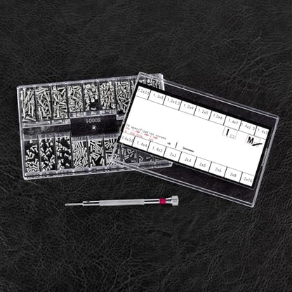 500 Pcs Small Screws for Electronics, M1.2/M1.4/M2.0 Replacement Screws with Screwdriver for Glasses Watches Laptop Computer - color: silver