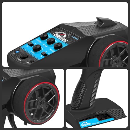 RC Remote Control 4CH 2.4G Transmitter with Receiver and Lanyard for RC Car Crawler Boat, Blue - color: Blue