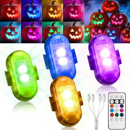Wireless LED Strobe Lights, RGB Flashing Lights, Remote Control Car Decor - size: 4PCS (Standard 2LEDs)