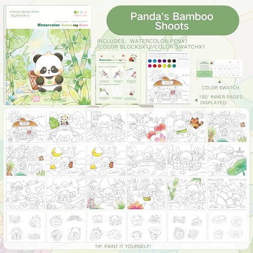 Watercolor Workbooks 200GSM Paper 24 Sheets, 1 Panda - color: Panda