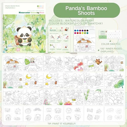 Watercolor Workbooks 200GSM Paper 24 Sheets, 1 Panda - color: Panda