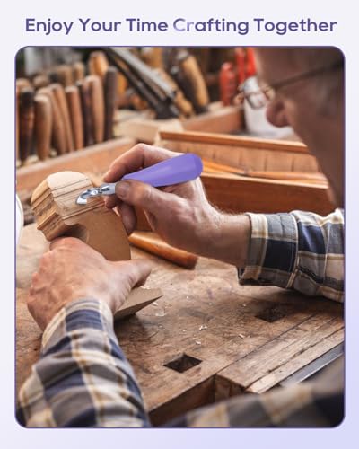 UCEC 6-Blade Linocut Set for Block Print, Purple Carving Tools for Experts - color: 1pc Linoleum Knife(purple)