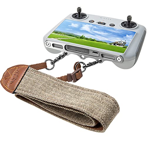 Hanatora Lanyard Neck Strap with Aluminum Bracket for DJI RC,RC 2(Air 3,Mini 3, Mini 4/3 Pro,Mavic 3 Classic) Drone Remote Control Clasp Accessories - color: Brown