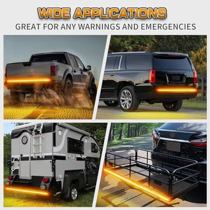 XRIDONSEN 60 inch Tailgate Emergency Lights Strip Amber Strobe Lights - color: Amber/Yellow