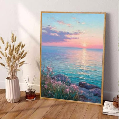 YULIDECO Seaside Diamond Art Kits for Adults, Sunset Diamond Painting - color: DP04389