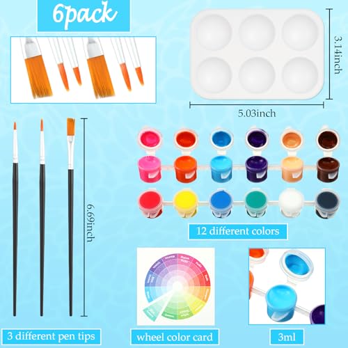 Dinifee 6 Pack Pre Drawn Canvas 8x10 Paint Kit for Adults, Summer Hawaii - style: Summer Hawaii