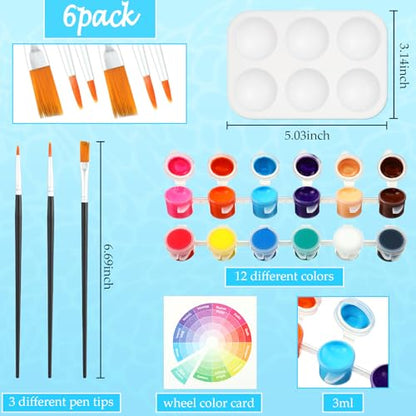 Dinifee 6 Pack Pre Drawn Canvas 8x10 Paint Kit for Adults, Summer Hawaii - style: Summer Hawaii