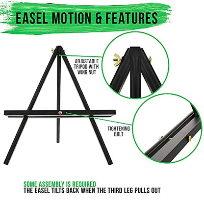 U.S. Art Supply 12" Black Wood Tabletop Easel (4 Pack) - Adjustable - color: Black, size: 12 inch