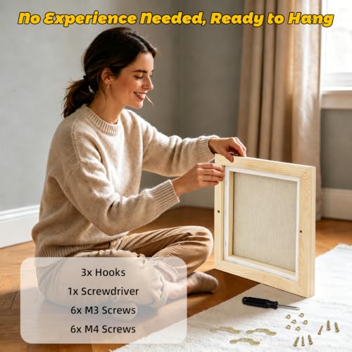 3 Pack Floater Frame Canvas with 8x8,10x10,12x12inch Triple Primed Canvas - size: 3pk-3Size Canvas