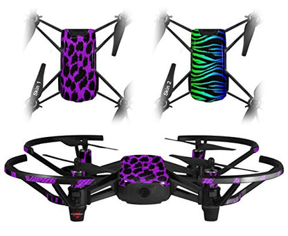 Skin Decal Wrap 2 Pack Compatible with DJI Ryze Tello Purple Leopard Drone NOT Included