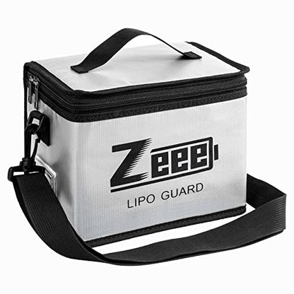 Zeee Fireproof Explosionproof Lipo Bag Battery Storage(8.46 x 6.5 x 5.71in) - color: silver-S